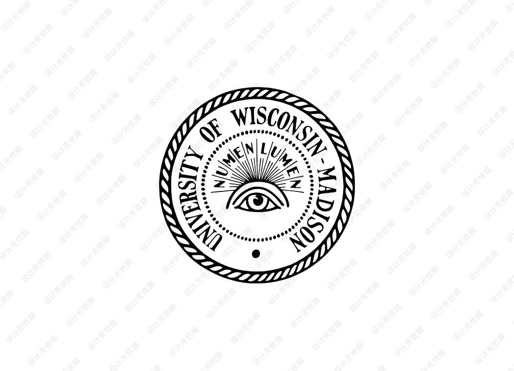 美国威斯康星大学麦迪逊分校校徽logo矢量标志素材