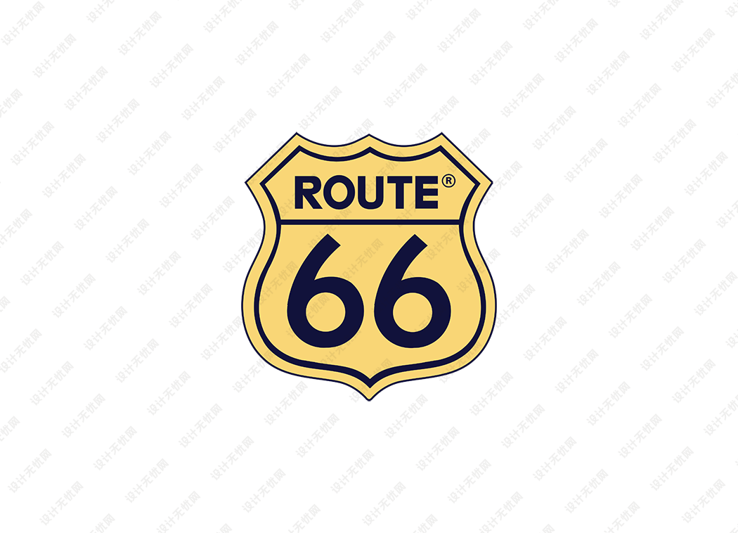 ROUTE 66号公路logo矢量标志素材