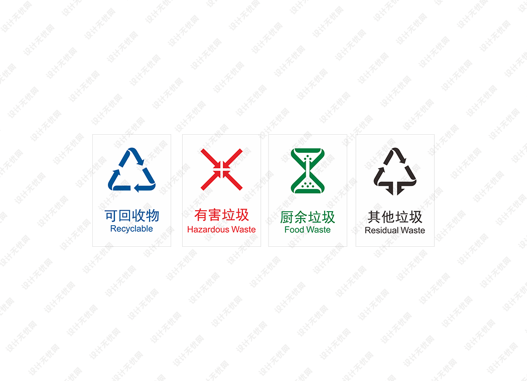 生活垃圾分类标志logo矢量素材