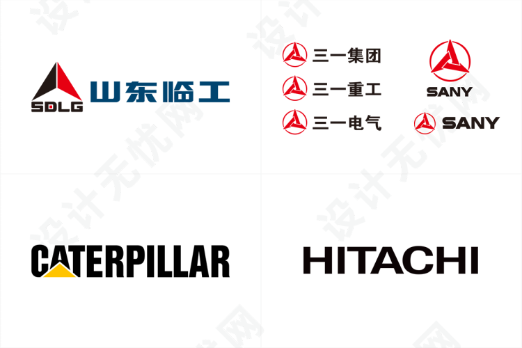 挖掘机品牌logo矢量素材免抠高清图Ai,PNG源文件