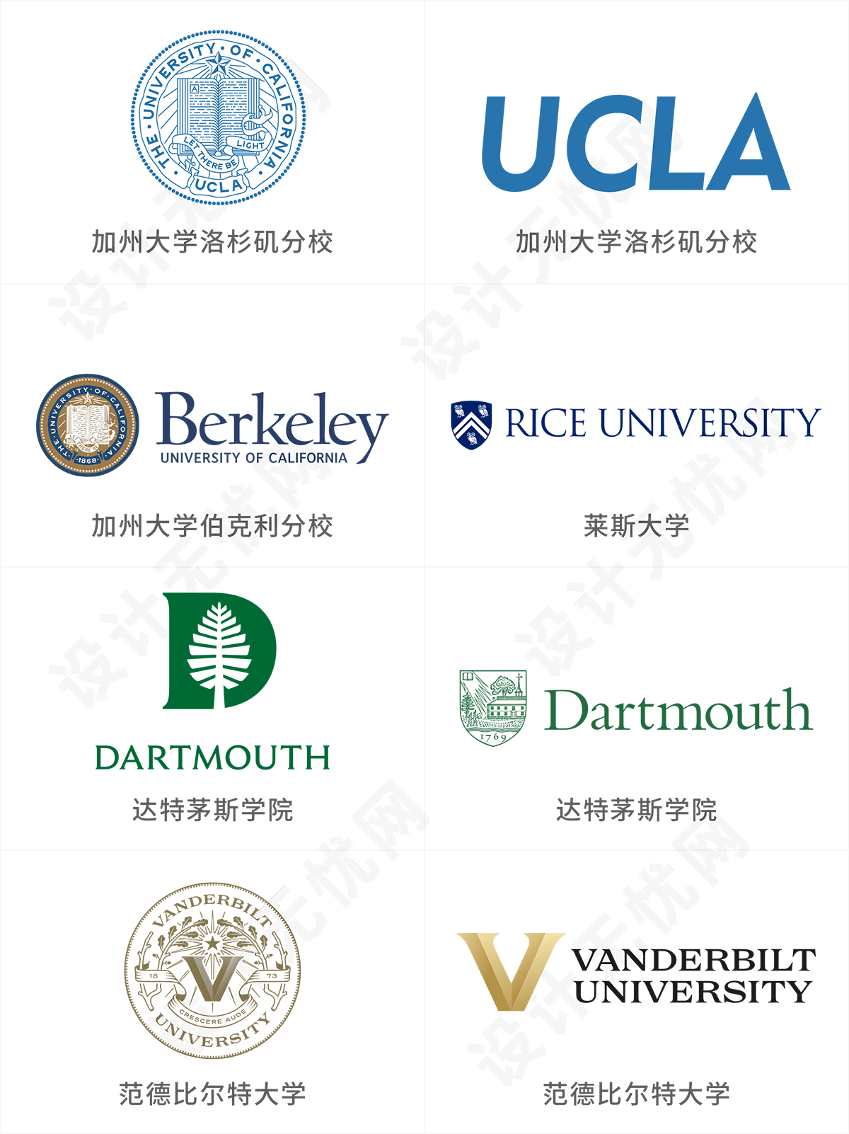 美国大学Top30校徽logo矢量素材免抠高清图Ai,PNG源文件